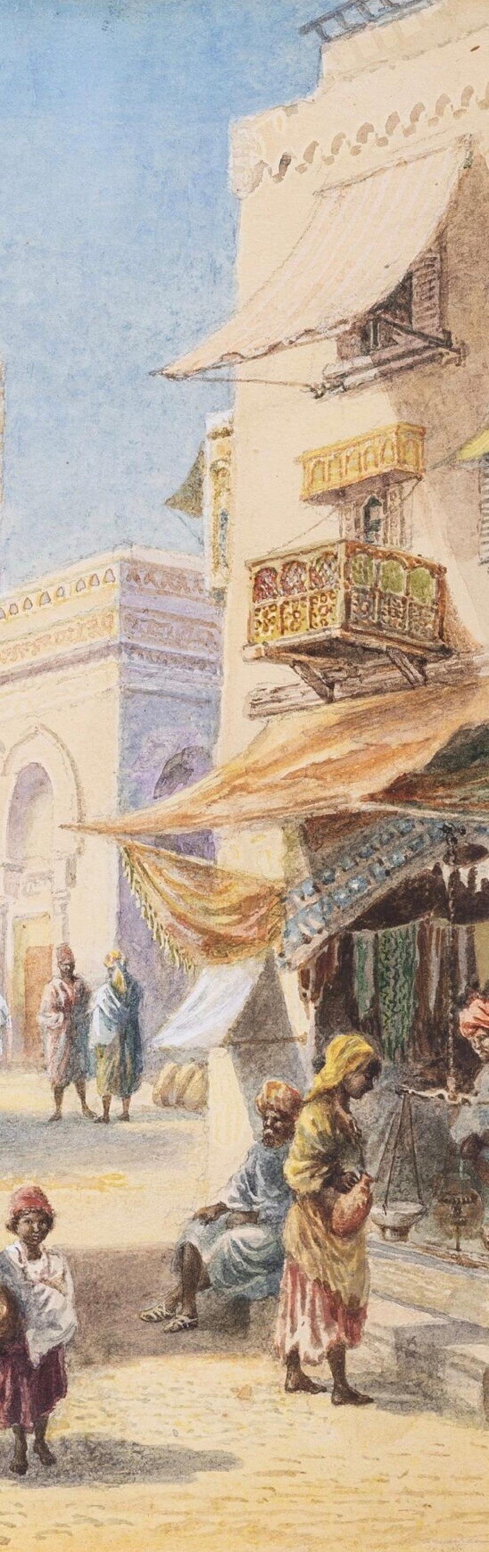 „ „Arab Market““ Aquarell von Frederick Goodall (20. Jahrhundert) im Angebot