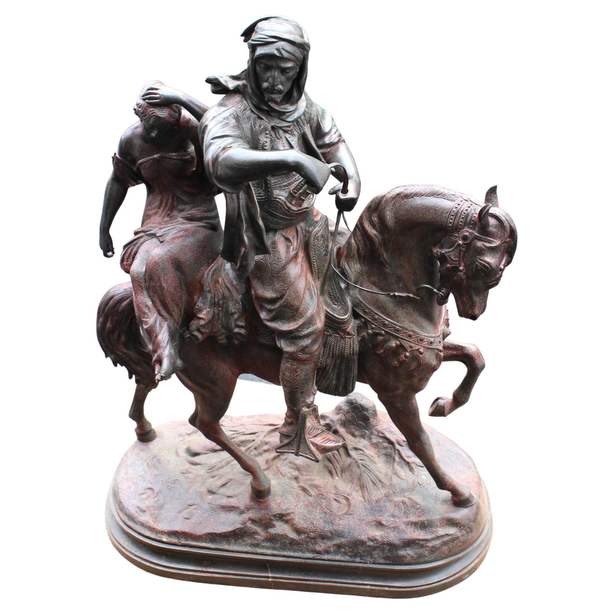 Arab on Horseback with Slave Girl For Sale