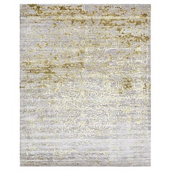 ARABELLA Hand Knotted Transitional Rug in Blue & Olive Colours by Hands