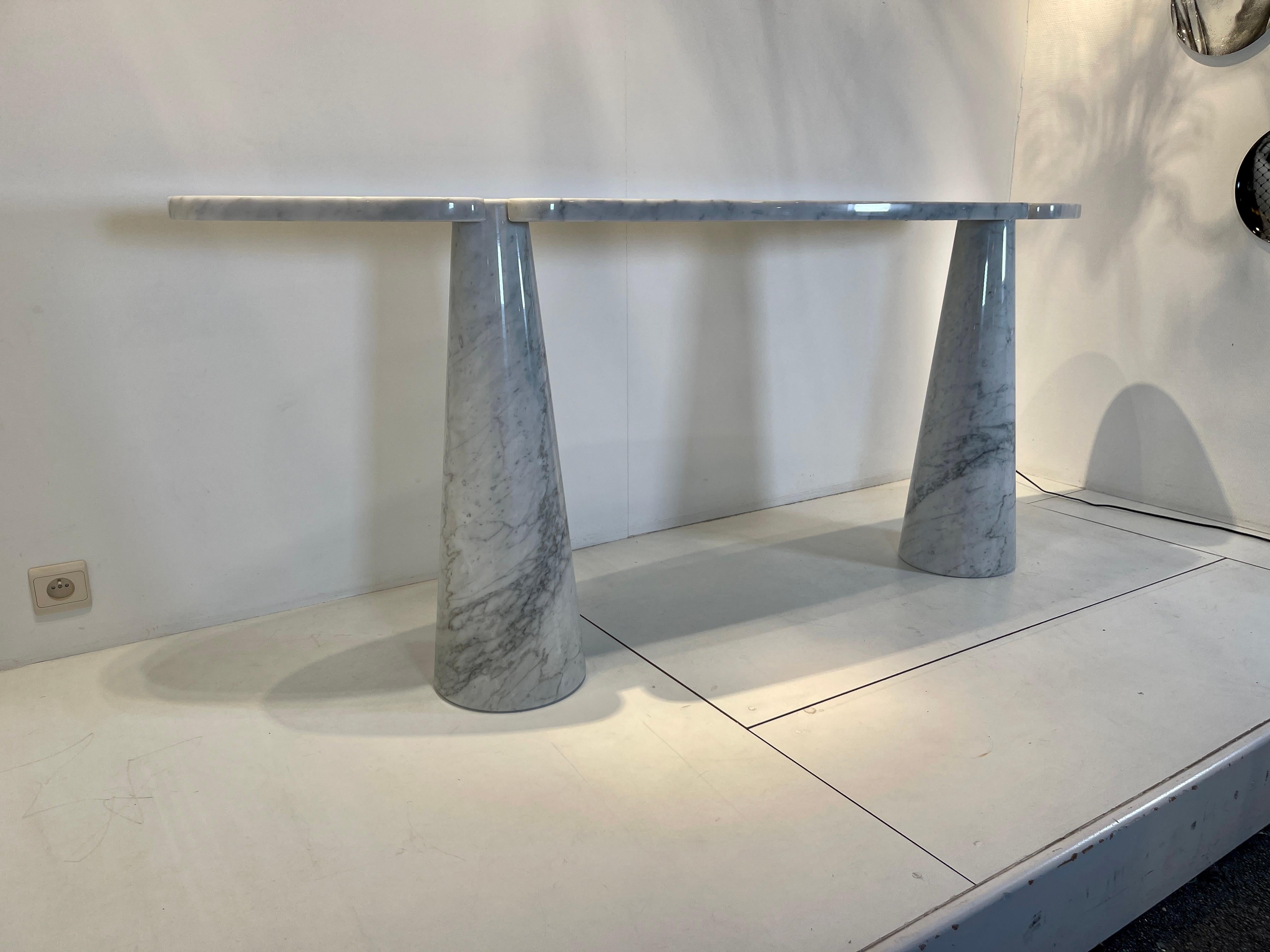 Marble Arabescato marble console table by Angelo Mangiarotti for Ed.Skipper, Italy 1970