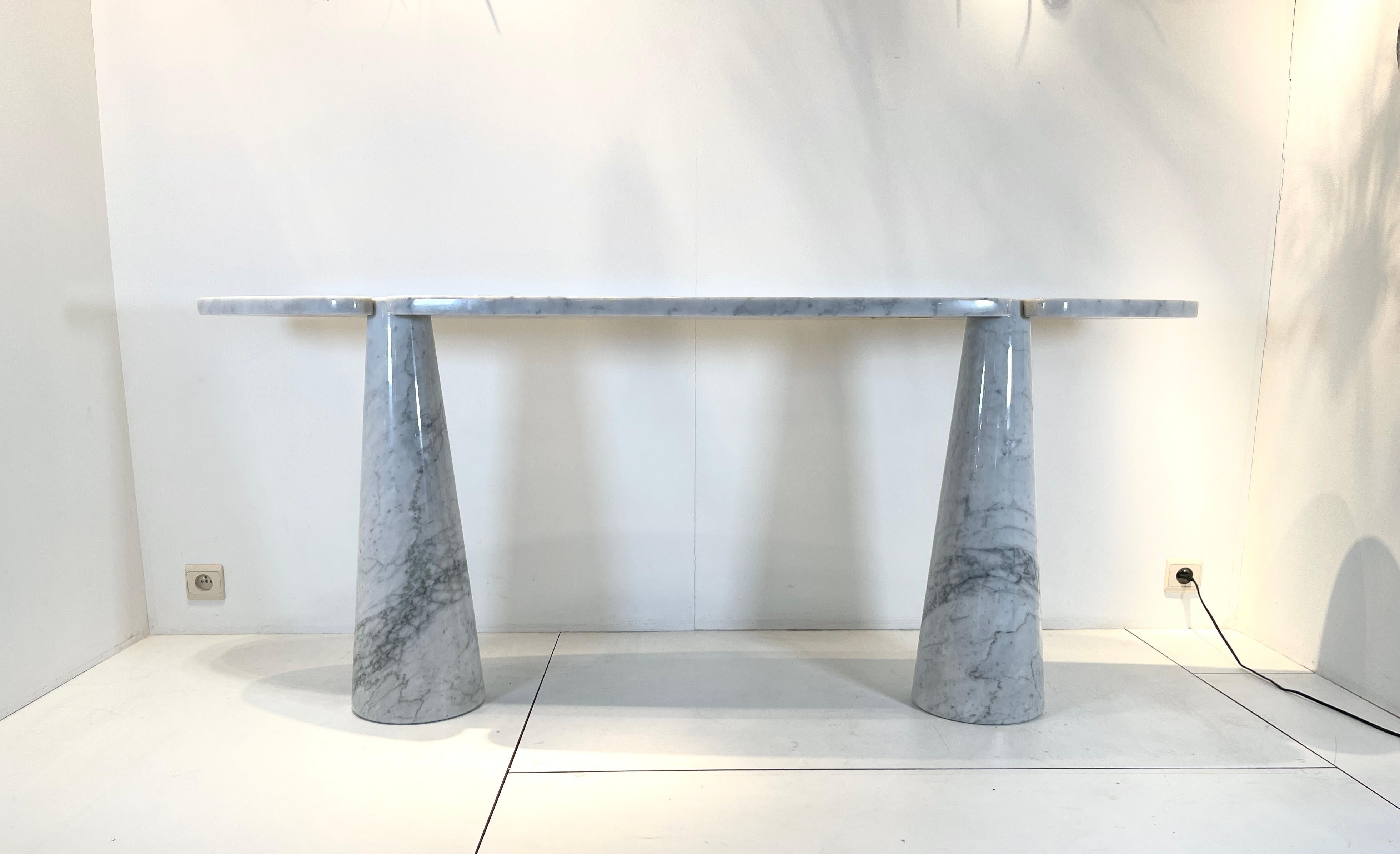 Mid-Century Modern Arabescato marble console table by Angelo Mangiarotti for Ed.Skipper, Italy 1970