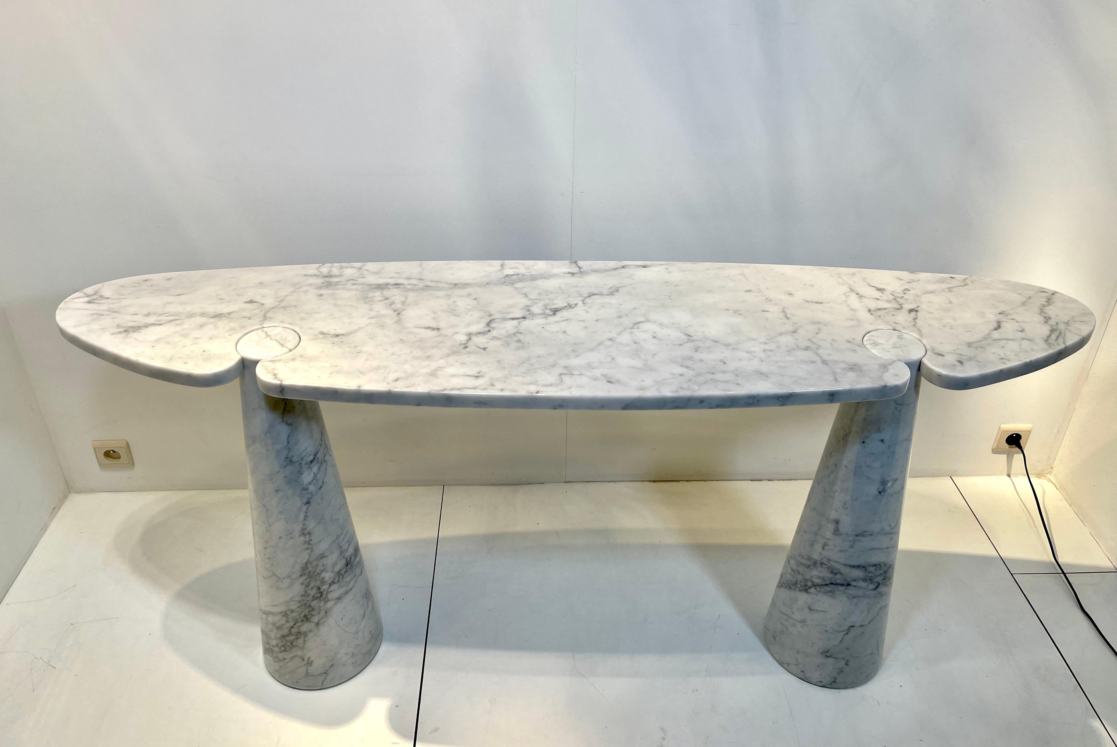 Arabescato marble console table by Angelo Mangiarotti for Ed.Skipper, Italy 1970 In Excellent Condition In Brussels, BE