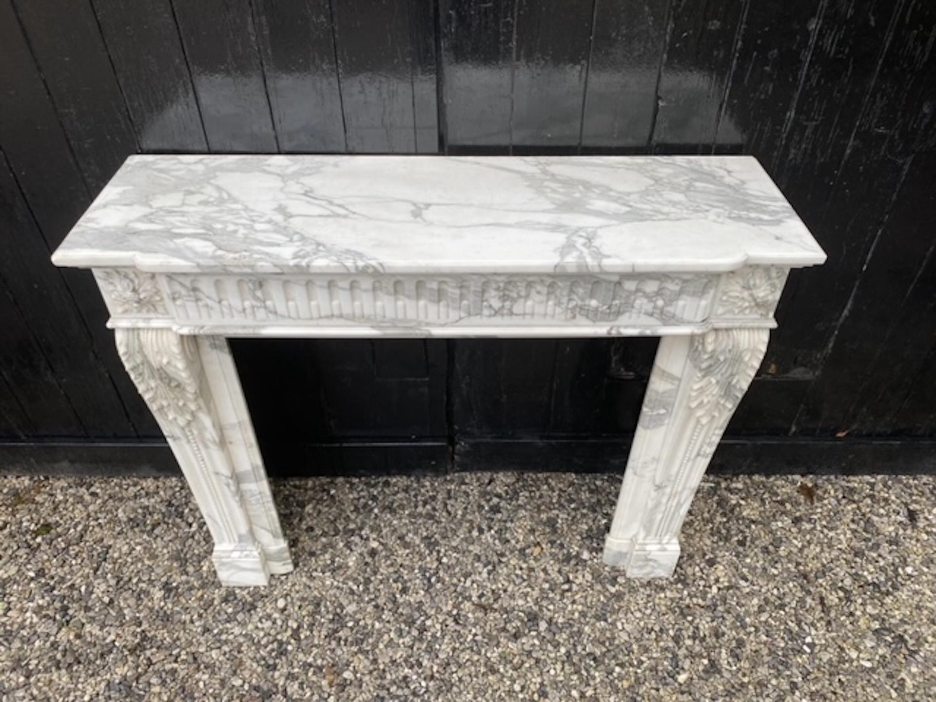 Arabescato Marble Fireplace Louis XVI Style 3