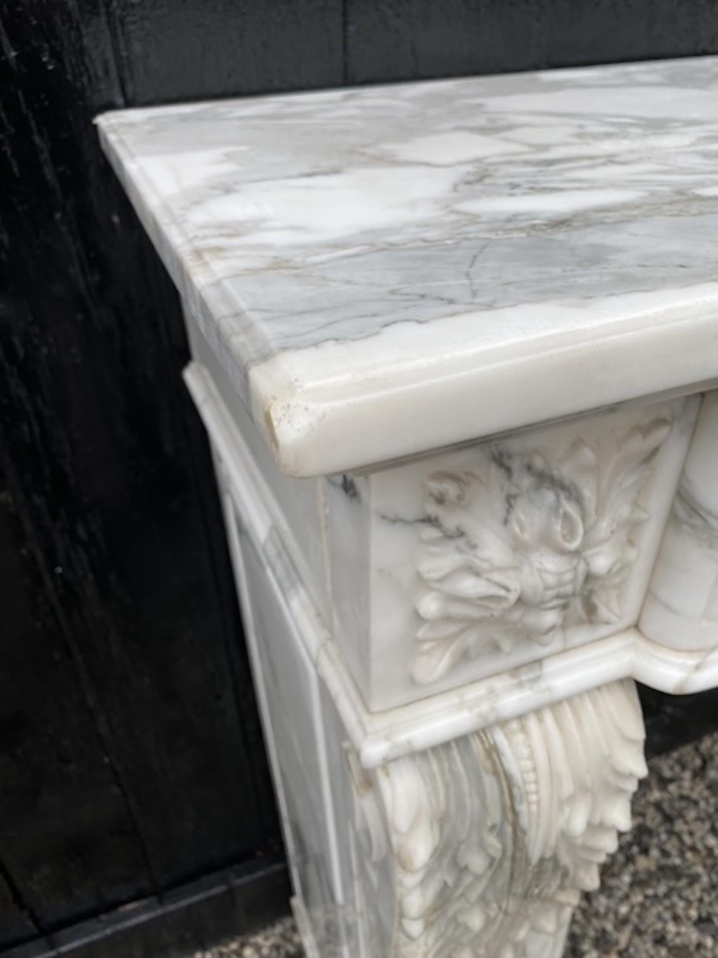 Arabescato Marble Fireplace Louis XVI Style 5