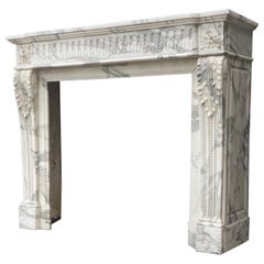 Arabescato Marble Fireplace Louis XVI Style