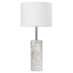 Arabescato Marble & Nickel Table Accent Lamp by Nessen Studios