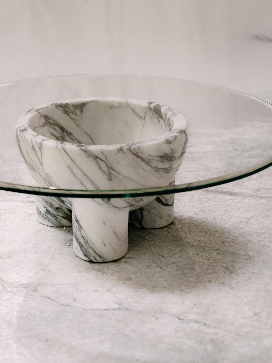 Arabescato marble U Line 'tAAAble' by BURGIO For Sale 2