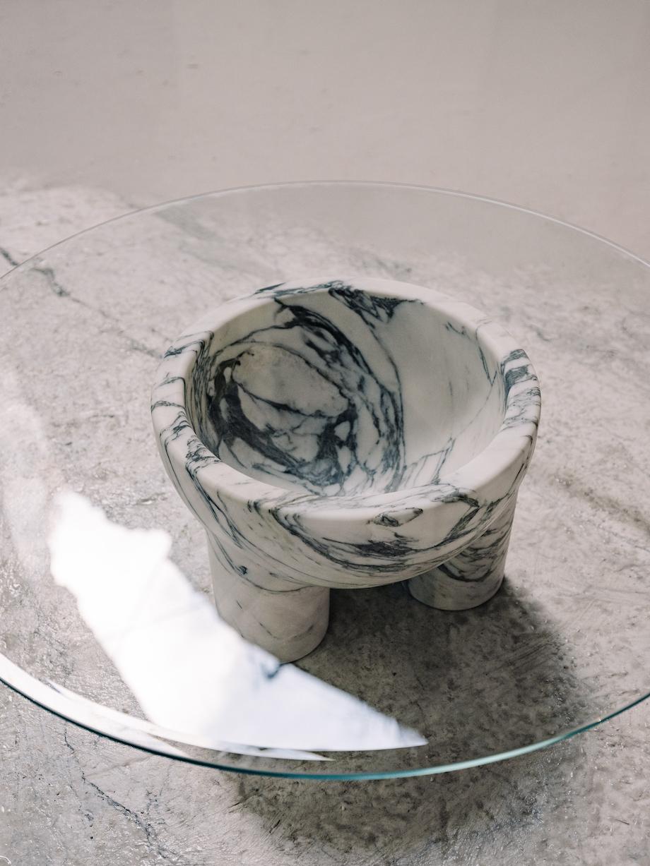 Arabescato marble U Line 'tAAAble' by BURGIO For Sale 3