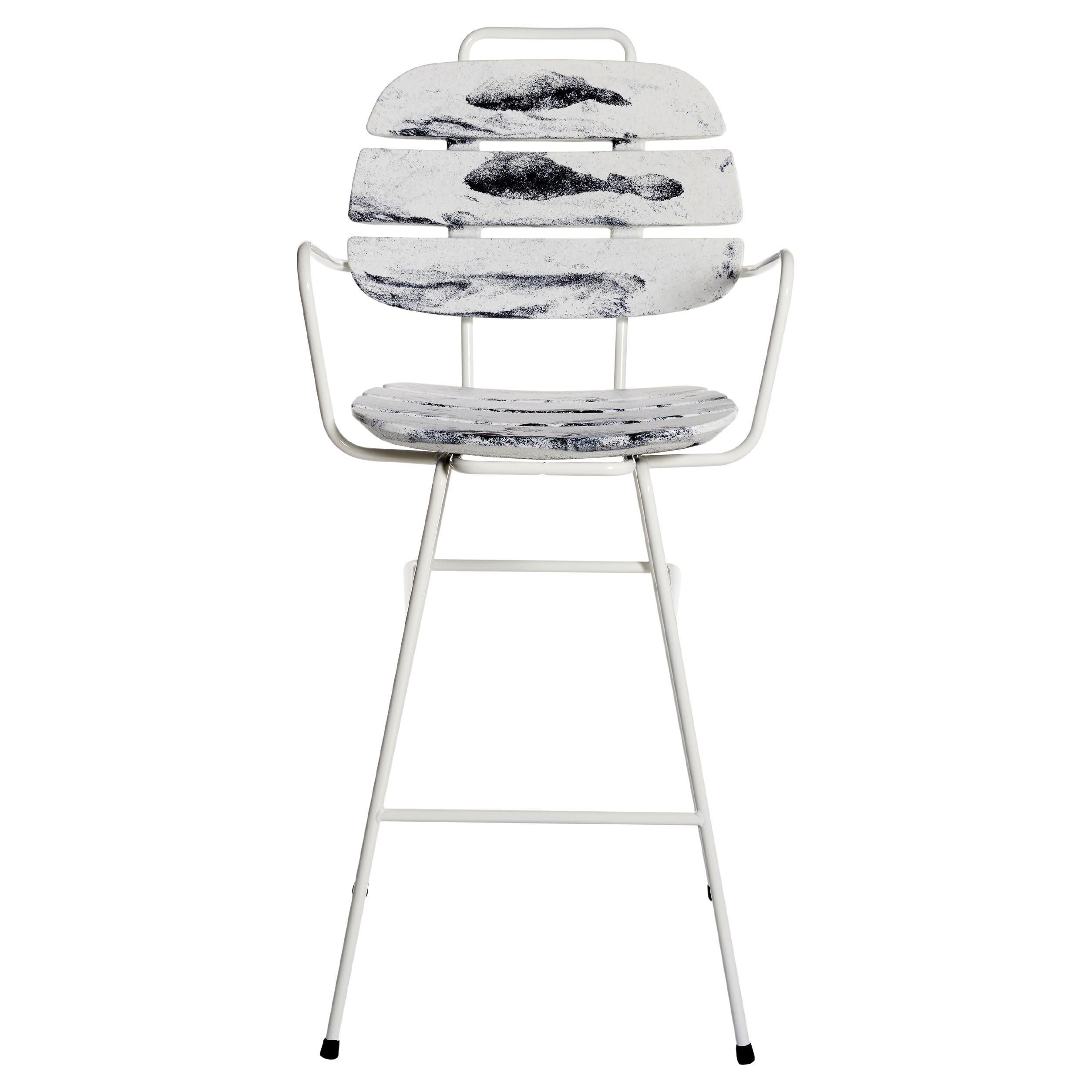 Arabescato Ribs Up High Stool by OTTO Studio