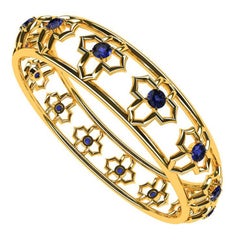 Pulsera Arabesca de Zafiro en Oro Amarillo de 18 Kilates
