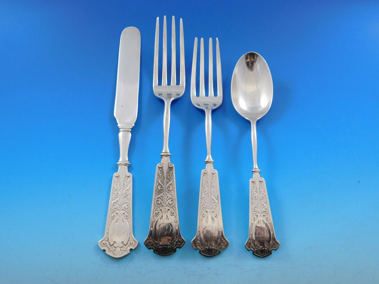 Arabesque AKA Monroe von Wendt Sterlingsilber-Besteck-Set 74 Teile im Zustand „Hervorragend“ im Angebot in Big Bend, WI