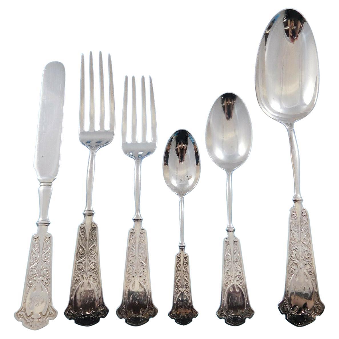 Arabesque AKA Monroe von Wendt Sterlingsilber-Besteck-Set 74 Teile im Angebot