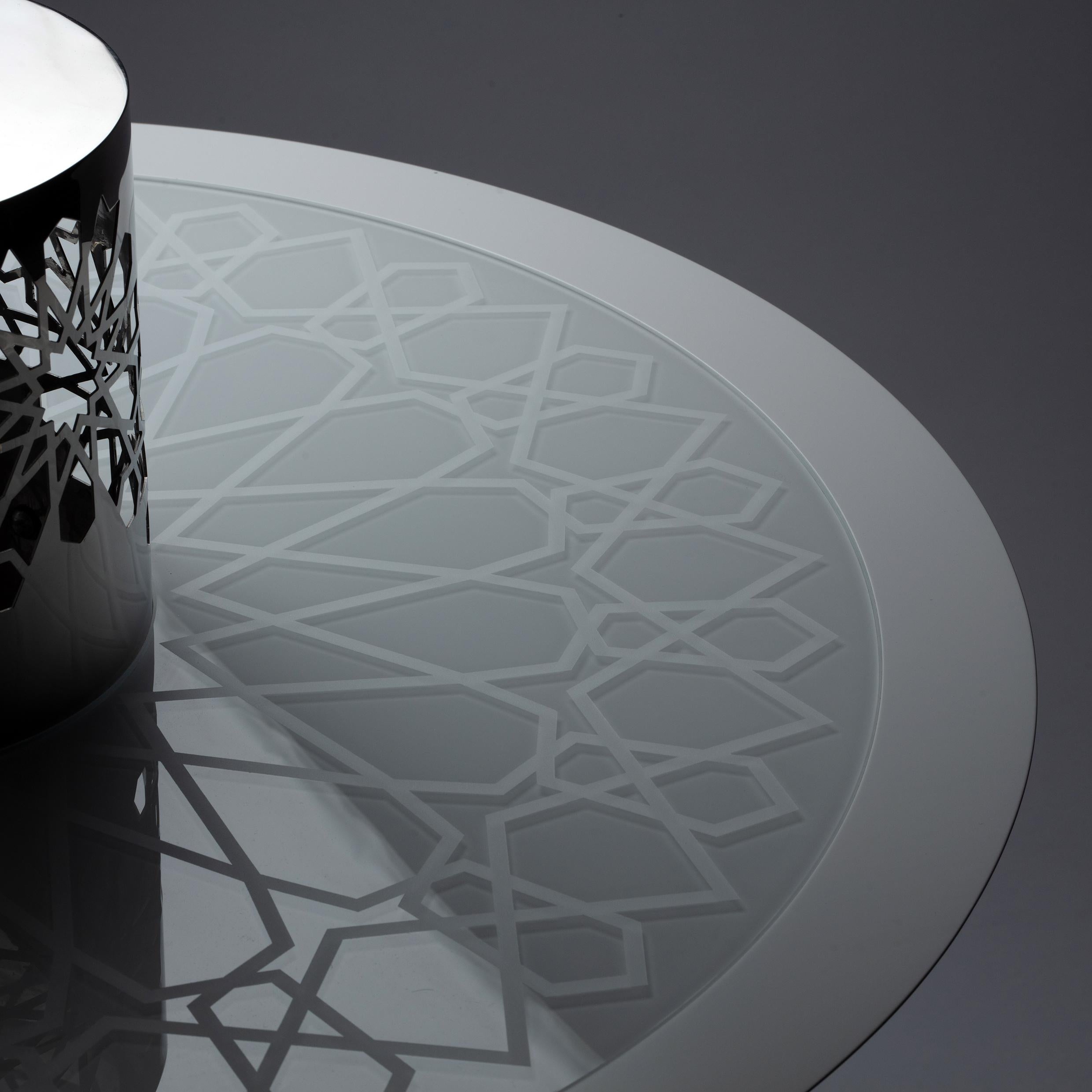 Portuguese Arabesque Black Lacquer and Glass Coffee Table, Designed by João Faria