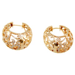 Orecchini stile Pomellato Arabesque in oro rosa 18kt con 0,85 carati di diamanti