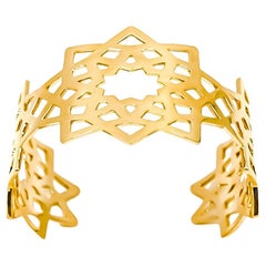Arabesque Deco Andalusian Style Cuff Bracelet in 18kt Gold