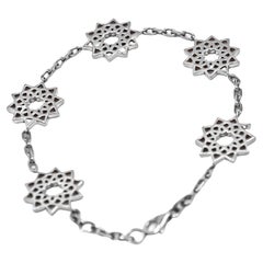 Arabesque Deco Andalusian Style Five Motif Bracelet in Platinum