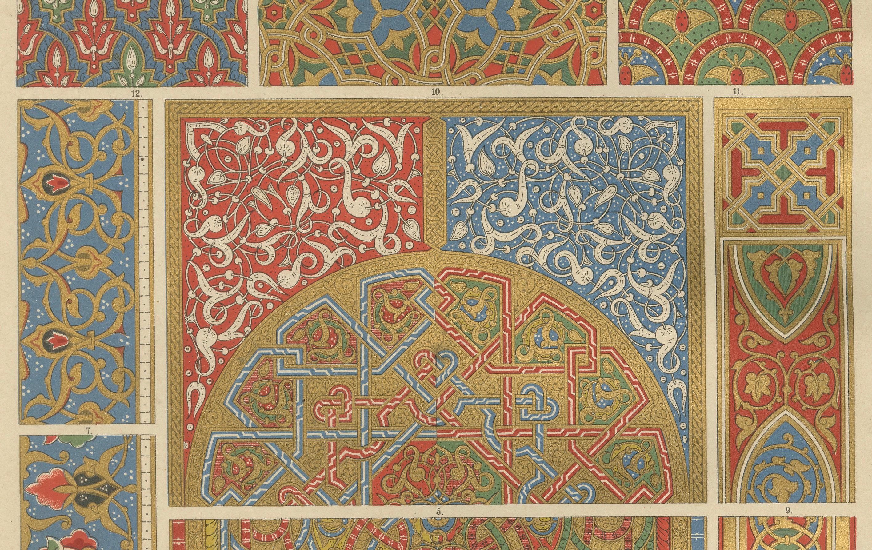 Arabesque Decorative Arts : Gravures d'ornements islamiques du 19e siècle, 1887 en vente 1