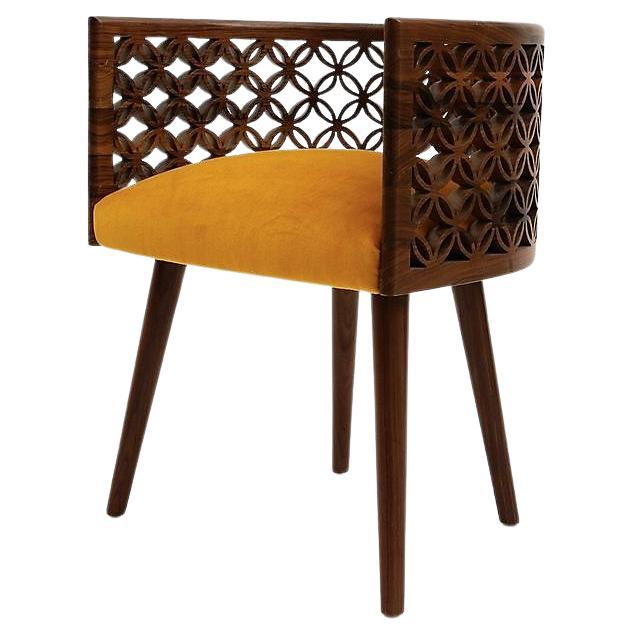 Arabesque Dining Chair in American Walnut For Sale
