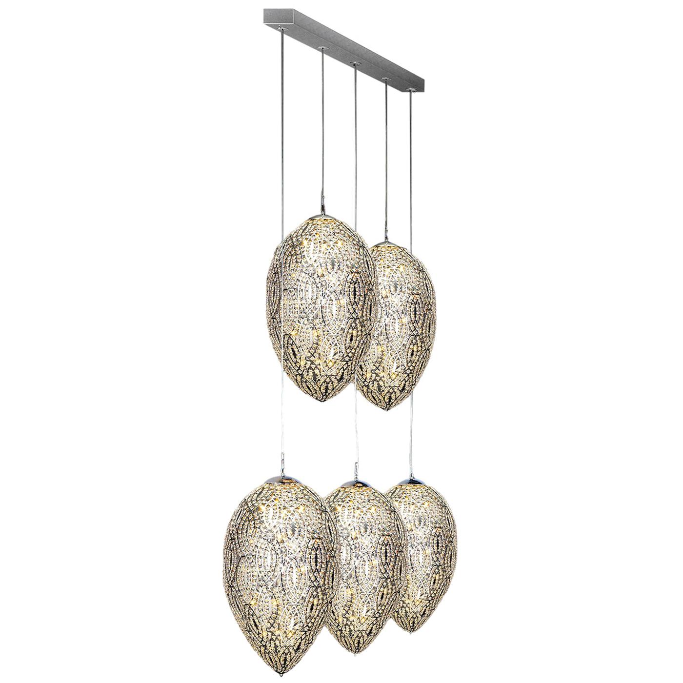 Arabesque Egg 5-Light Linear Pendant Lamp