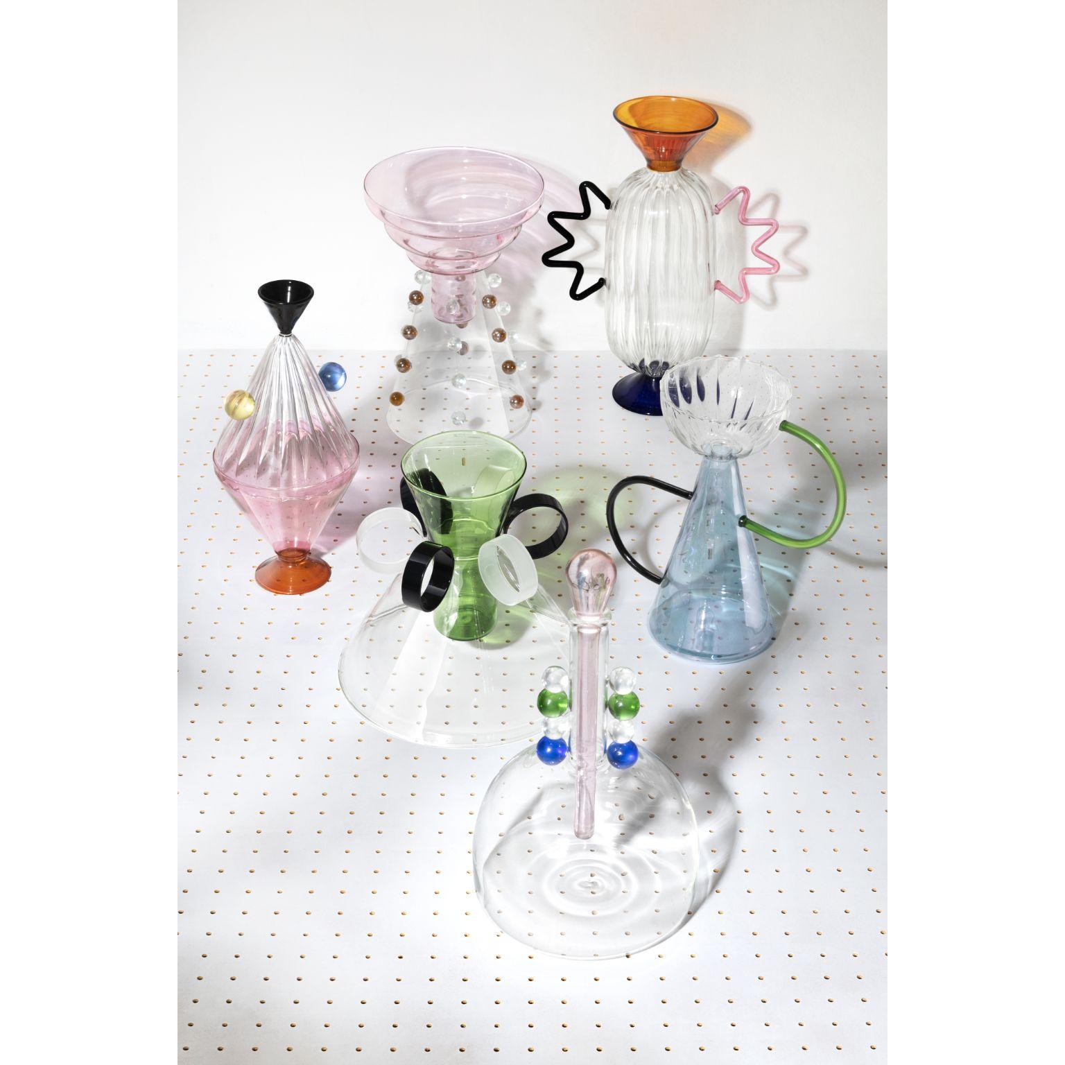 Italian Arabesque Glass Vase by Serena Confalonieri