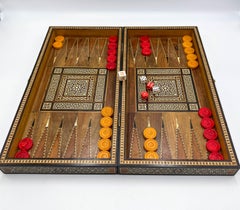 Arabesque Inlaid Backgammon & Chess Game Board