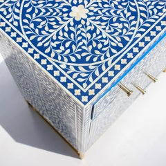 Arabesque Inlay Four-Door Buffet - Blue by House of Jaipur