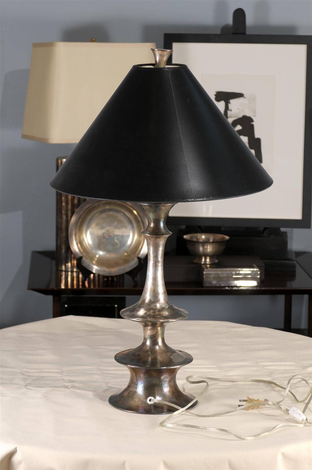 Contemporary Arabesque Lamp, Black Copper