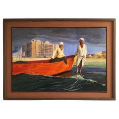 Quadro Arabesque Vintage di Alan Healey anni '80 Esotico Boho Chic