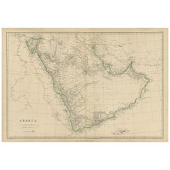 Arabia, Antique Map of the Arabian Peninsula, Blackie Atlas 1860