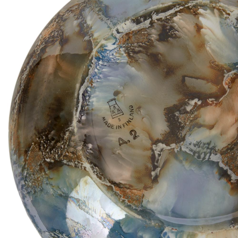 Terracotta Ciotola in ceramica d'arte Arabia Art Deco Silver Lustreware, 1917-1927 in vendita