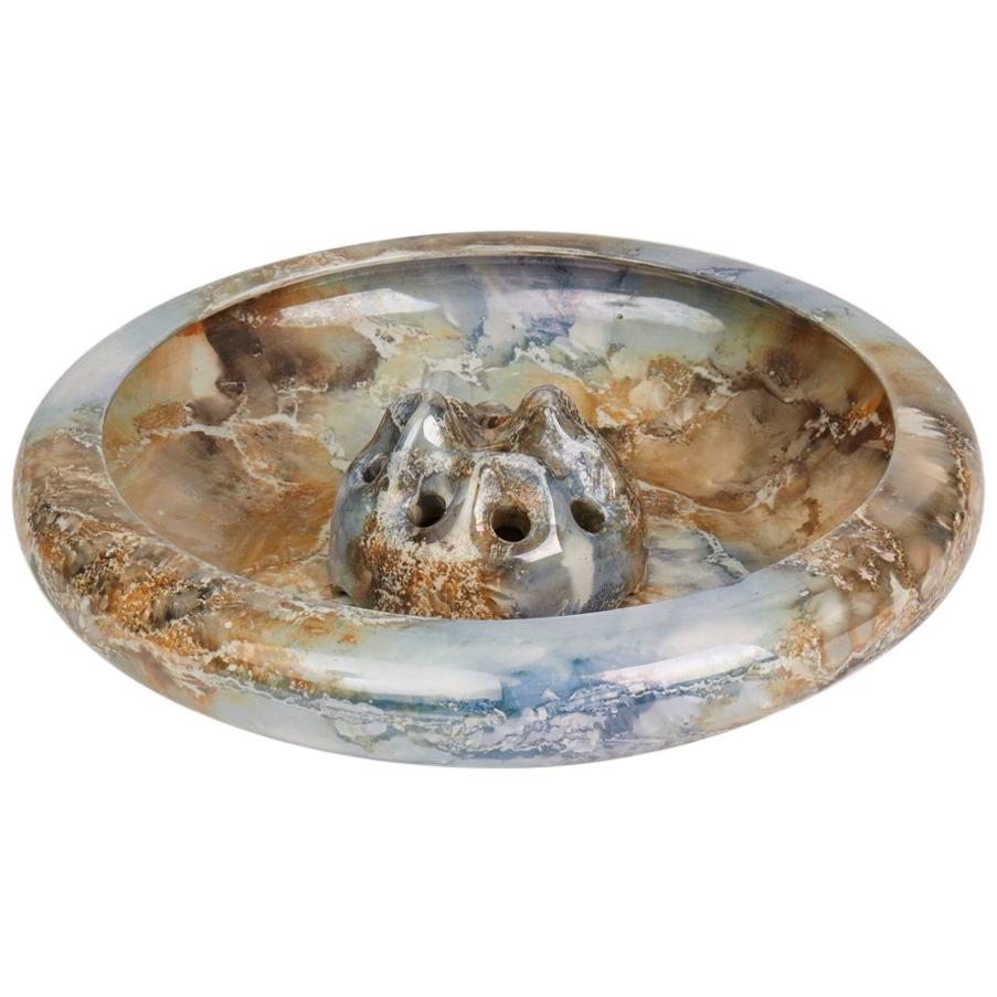 Arabia Art Deco Silver Lustreware Art Pottery Bowl, 1917-1927