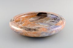 Arabia, Finland, Art Deco Bowl in Glazed Faience, Beautiful Marbled Glaze, 1920s