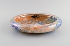 Arabia, Finland, Art Deco Bowl in Glazed Faience, Beautiful Marbled Glaze, 1920s