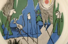 Arabia, Finland, "Comet in moominland" Porcelain Plate with Motif from "Moomin"