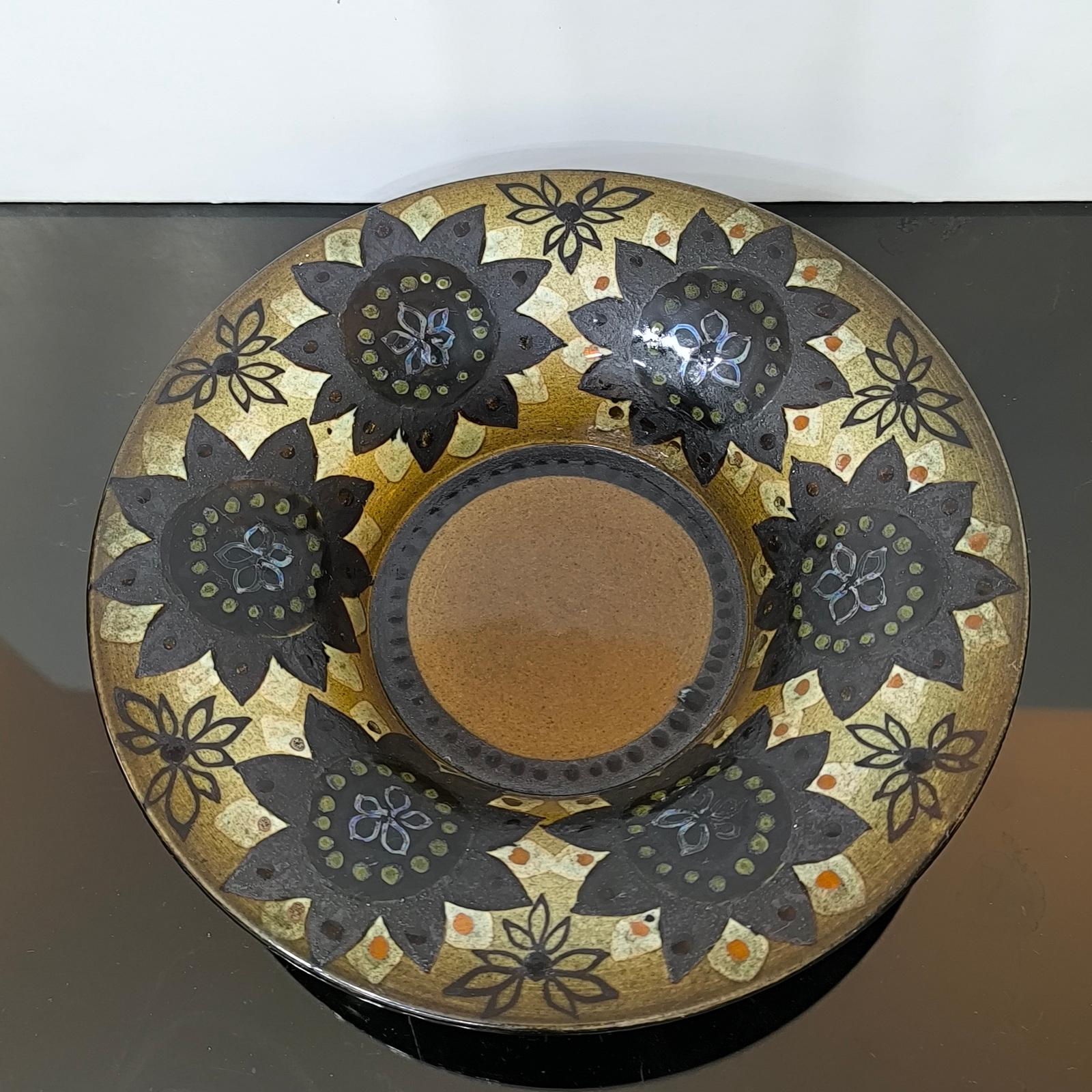 Vide-Poche aus glasiertem und bemaltem Steingut aus Arabia, Finnland, 1950er Jahre (Glasiert) im Angebot