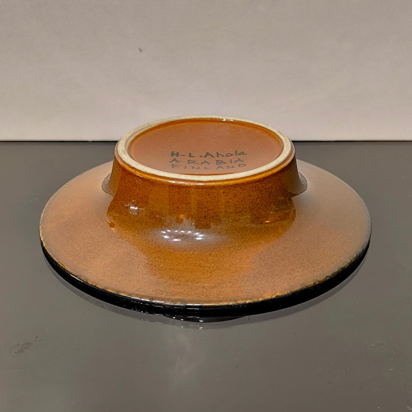 Vide-Poche aus glasiertem und bemaltem Steingut aus Arabia, Finnland, 1950er Jahre im Angebot 1