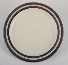 Arabia, Finland. "Karelia" stoneware. Pitcher, platter, bowl. 1970s