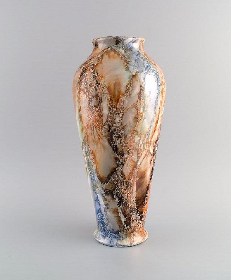 Finnish Arabia, Finland, Large Art Deco Vase in Glazed Faience, 1920s/30s For Sale