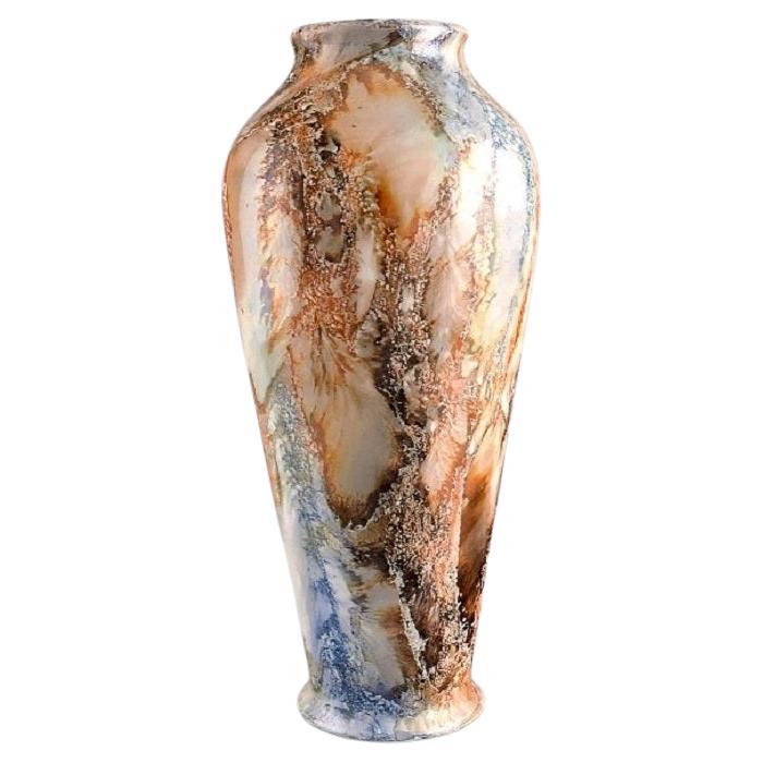 Große Art-Déco-Vase aus glasierter Fayence aus Arabia, Finnland, 1920er/30er Jahre