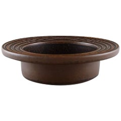 Arabia, Finland, Low Bowl in Glazed Ceramics with Grooved Edge, 1960s