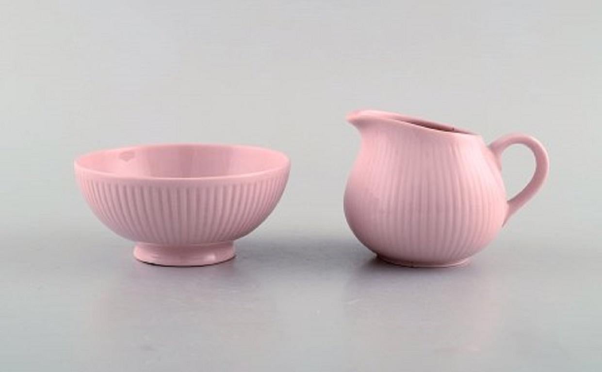 Finnish Arabia, Finland, Pink Porcelain Coffee Set for Seven People, 1960s