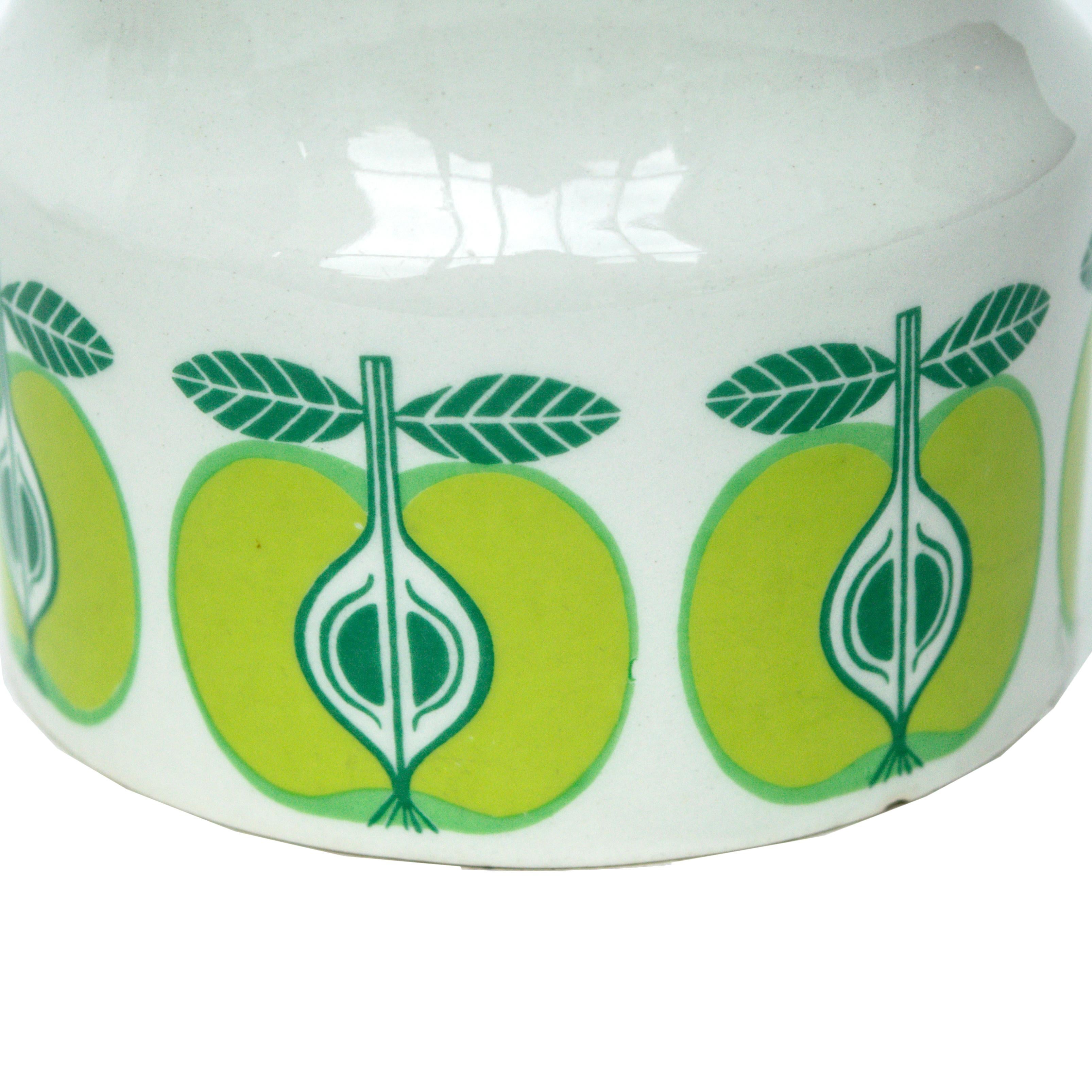 Arabia Finnland „Pomona Grüner Apfel“ Keramik-Preserve/Buttertopf (Moderne der Mitte des Jahrhunderts) im Angebot