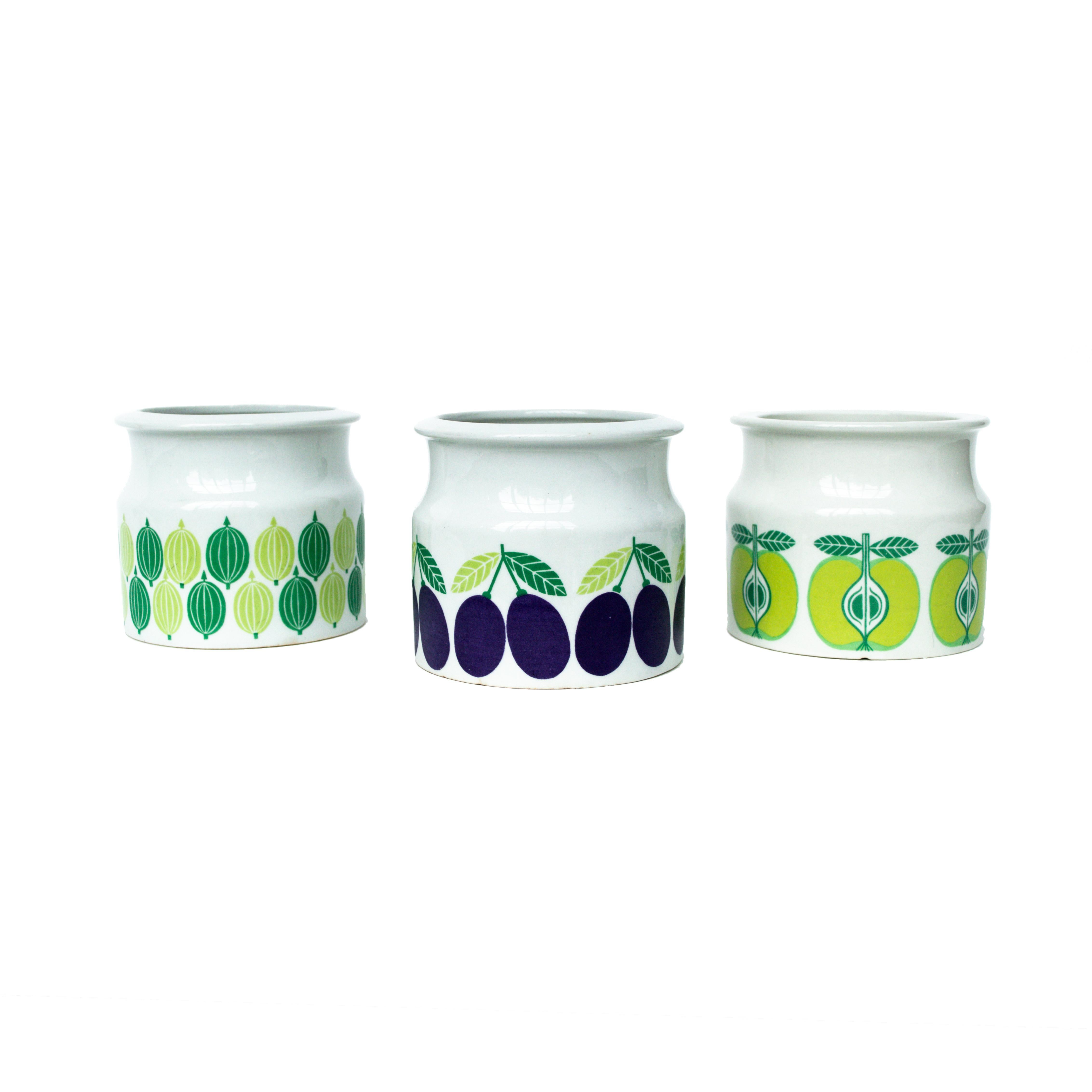 Arabia Finnland „Pomona Grüner Apfel“ Keramik-Preserve/Buttertopf (Schwedisch) im Angebot