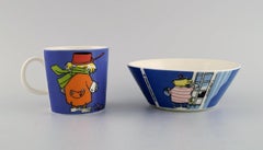 Arabia, Finland, Porcelain Bowl and Cup with Motifs from "Moomin", Late 20th C