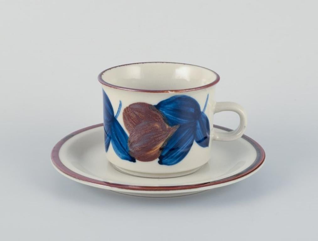 Scandinavian Modern Arabia, Finland, six-person retro coffee set in stoneware. 1970s For Sale