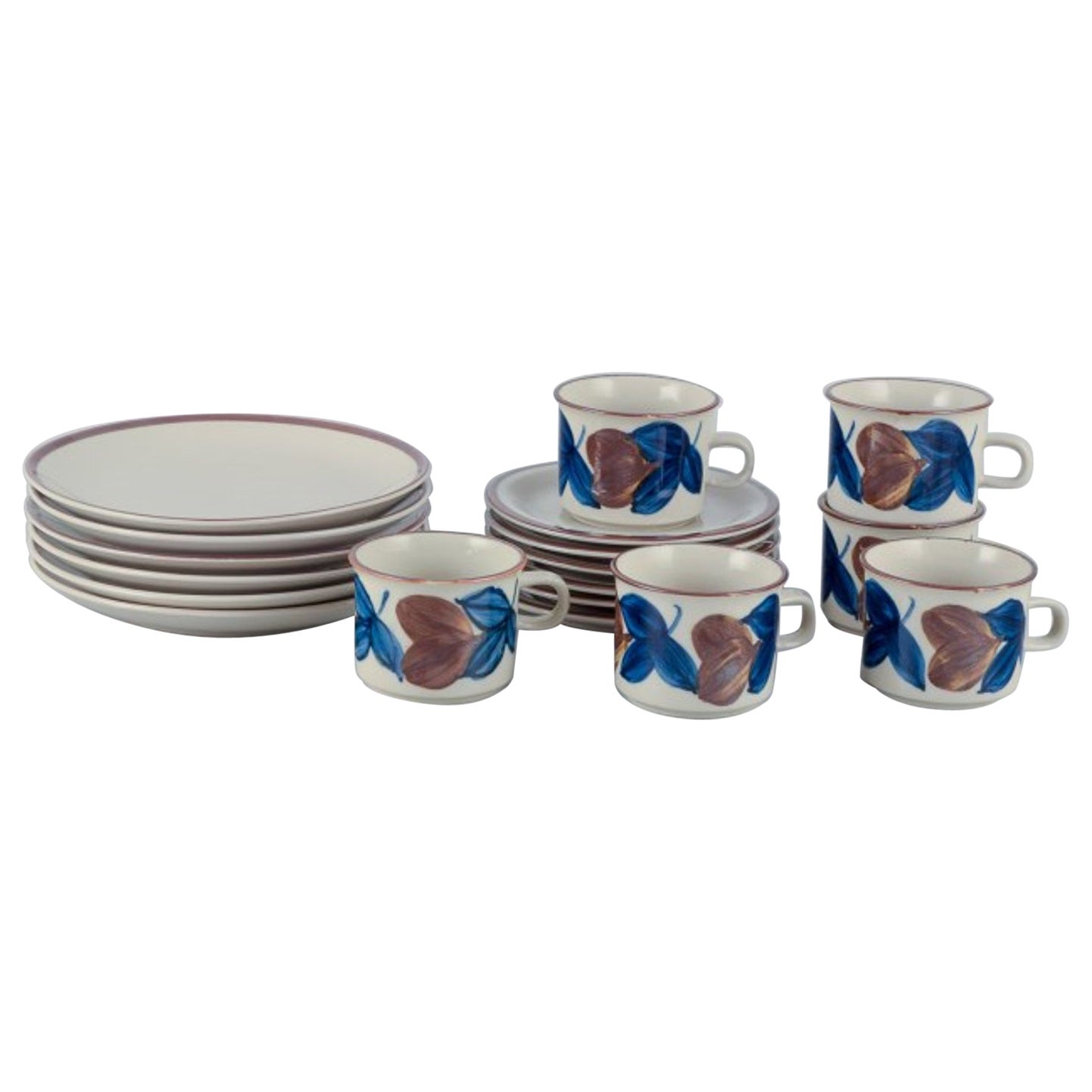 Arabia, Finland, six-person retro coffee set in stoneware.