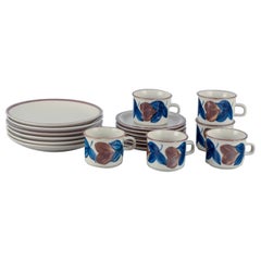 Arabia, Finland, six-person retro coffee set in stoneware.