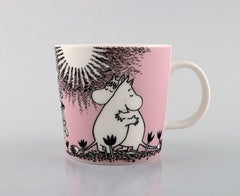 Arabia Finland Two Cups in Porcelain with Motifs from "Moomin" Late 20th Century