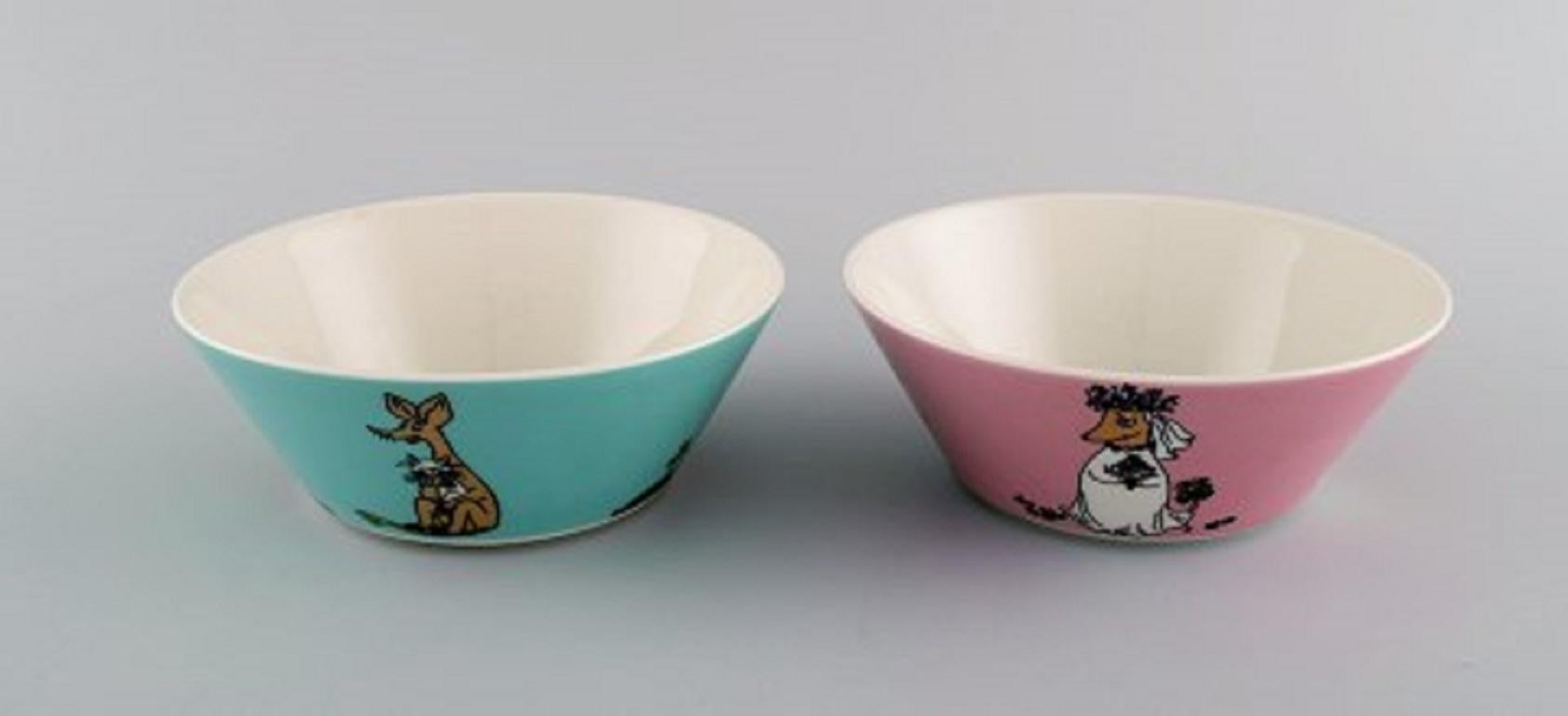 Arabia, Finland. Two porcelain bowls with motifs from 