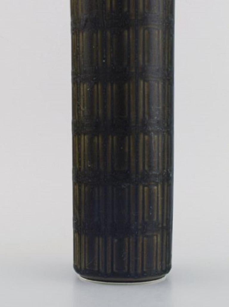 Finnish Arabia, Finland, Vase in Glazed in Ceramics, Glaze in Dark Green Shades For Sale